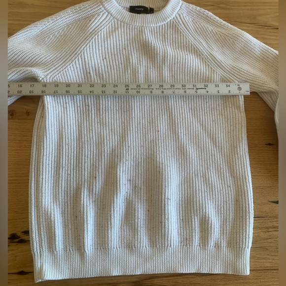 Theory Speckled Crew Neck Sweater White Long‎ Sleeve Women’s Large Preloved - Picture 3 of 7